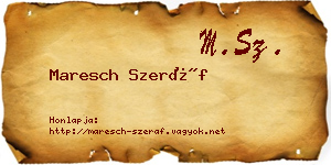 Maresch Szeráf névjegykártya